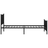 Metal Bed Frame without Mattress with Footboard Black 107x203cm 350878