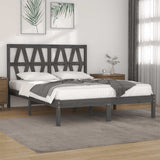 3104020 Bed Frame without Mattress Grey Solid Wood 200x200 cm