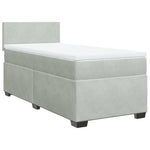 ZNTS Box Spring Bed with Mattress Light Grey 90x200 cm Velvet 3286204