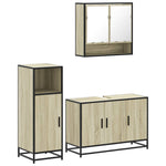 ZNTS 3 Piece Bathroom Furniture Set Sonoma Oak Engineered Wood 3300981