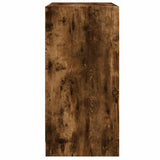 Side Cabinet with Glass Doors Smoked Oak 68x37x75.5 cm 836382