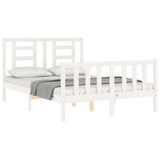 Bed Frame without Mattress White Small Double Solid Wood Pine 3192852