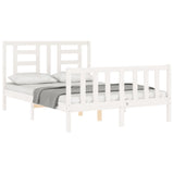 Bed Frame without Mattress White 140x190 cm Solid Wood Pine 3192862