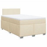 Box Spring Bed with Mattress Cream 120x200 cm Fabric 3285853