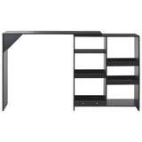 Bar Table with Moveable Shelf Black 138x39x110 cm 280223