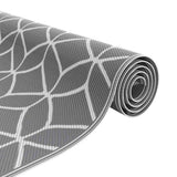 Outdoor Rug Geometric ARAKIL Grey and White 600 x 250 cm 42003471