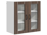 Wall Glass Cabinet LUCCA Brown Oak 60 x 31 x 80 cm 885092