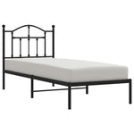 Metal Bed Frame without Mattress with Headboard Black 90x200cm 353432