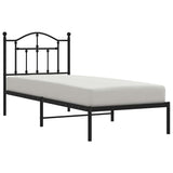 Metal Bed Frame without Mattress with Headboard Black 90x200cm 353432