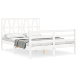 Bed Frame without Mattress White 120x200 cm Solid Wood 3194372