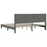 Bed Frame with Headboard Dark Grey 180 x 200 cm Velvet 42027537