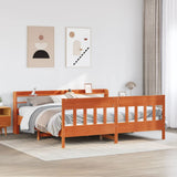 Bed Frame without Mattress Wax Brown 200x200 cm Solid Wood Pine 3306995