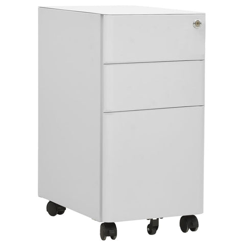 ZNTS Mobile File Cabinet Light Grey 30x45x59 cm Steel 335983