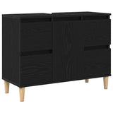 Bathroom Sink Cabinet Black Oak 80 x 33 x 60 cm Engineered Wood 862813
