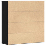 Book Cabinet Black Oak 90x28x90 cm Engineered Wood 862503