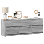 TV Cabinet with LED Grey Sonoma 140x34x50 cm Engineered Wood 3307924