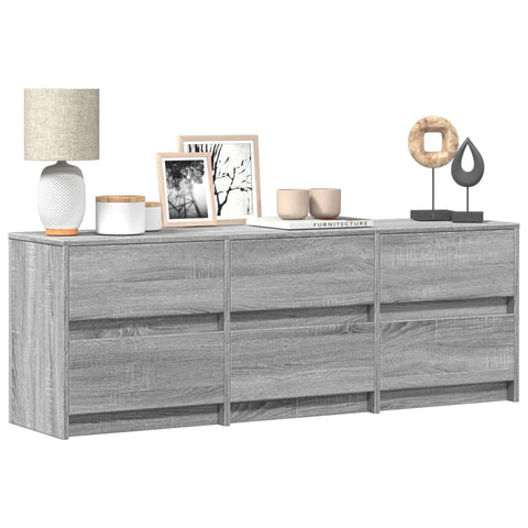 TV Cabinet with LED Grey Sonoma 140x34x50 cm Engineered Wood 3307924
