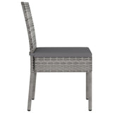 Dining Chair Set of 4 Grey Poly Rattan Standard Light Weight 317169
