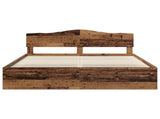 Bed Frame with Headboard Old Wood 200 x 200 cm Solid Pine Wood 3412860