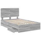Bed Frame with Drawer Grey Sonoma 120 x 190 cm Engineer Wood 3412621