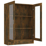 Vitrine Cabinet Smoked Oak 82.5x30.5x115 cm Engineered Wood 815618