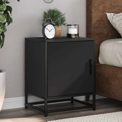 ZNTS Bedside Cabinets 2 pcs Black 40x31x50 cm Engineered Wood and Metal 848710