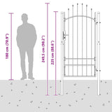 Garden Gate with Lock Woerden Grey 200 x 100 cm Steel 42008901