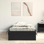 Bed Frame with Drawers Black oak 90 x 200 cm Engineered wood 3333989