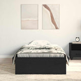 Bed Frame with Drawers Black oak 90 x 200 cm Engineered wood 3333989