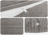 Cushion Cover 6 pcs HEERLEN Light Grey 60 cm Corduroy 922918