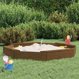 Sandbox with Seats Honey Brown Octagon Solid Wood Pine 825019