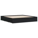 Bed Frame with Drawers without Mattress Black 200x200 cm 3207246