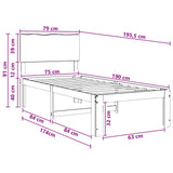 Single Bed Frame with Headboard ROSTOCK Natural 75 x 190 cm 903396