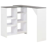 Bar Table with Moveable Shelf White 138x39x110 cm 280226