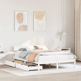 Bed Frame without Mattress White 140x200 cm Solid Wood Pine 3301515