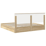 Storage Bed with Drawer Sonoma Oak 200 x 200 cm Engineered Wood 3411175