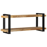 ZNTS Wall Shelf 110x33x45 cm Solid Rough Wood Mango 4017488