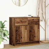 Sideboard with Drawer Old Wood 80x34x76 cm Engineered Wood 861542