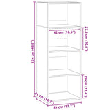 Highboard Concrete Grey 45x41x124 cm Engineered Wood 846393