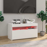 TV Cabinet with LED Lights White 75x35x40 cm 804391