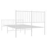 Metal Bed Frame without Mattress with Footboard White 120x200cm 350947