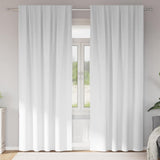 Blackout Curtains with Rings 2 pcs Bright White 260 x 140 cm 4107497