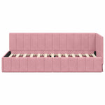 Corner Bed Frame with Headboard Pink 80 x 200 cm Velvet 42016290