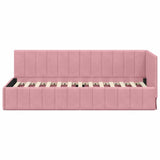 Corner Bed Frame with Headboard Pink 80 x 200 cm Velvet 42016290