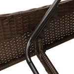 Sun Lounger with Cushions Brown 114x205x73 cm Poly Rattan 368294