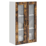 Wall Glass Cabinet LUCCA Smoked Oak 60 x 31 x 100 cm 885180