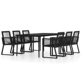 7 Piece Garden Dining Set Black 3099159