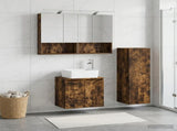 Bathroom Furniture Set 3 pcs Smoked Oak 100 x 14.5 x 70 cm 3407443