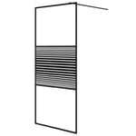 Walk-in Shower Wall Black 90x195 cm Clear ESG Glass 152146