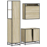 3 Piece Bathroom Furniture Set Sonoma Oak Engineered Wood 3301126